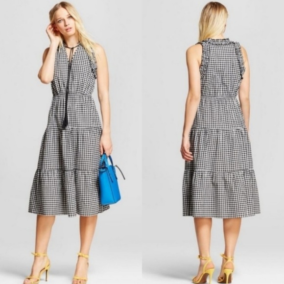 Who What Wear Dresses & Skirts - WhoWhatWear sz:XXL Tiered Tassel Gingham Dress